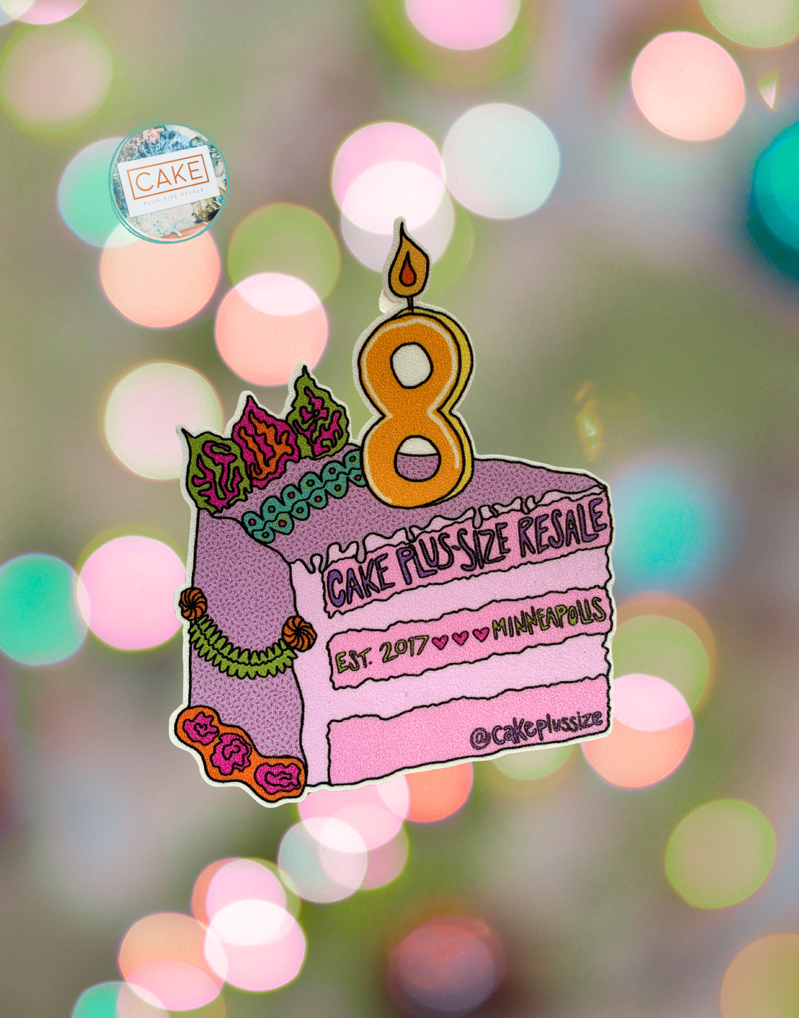 Cake's 8th Birthday Sticker