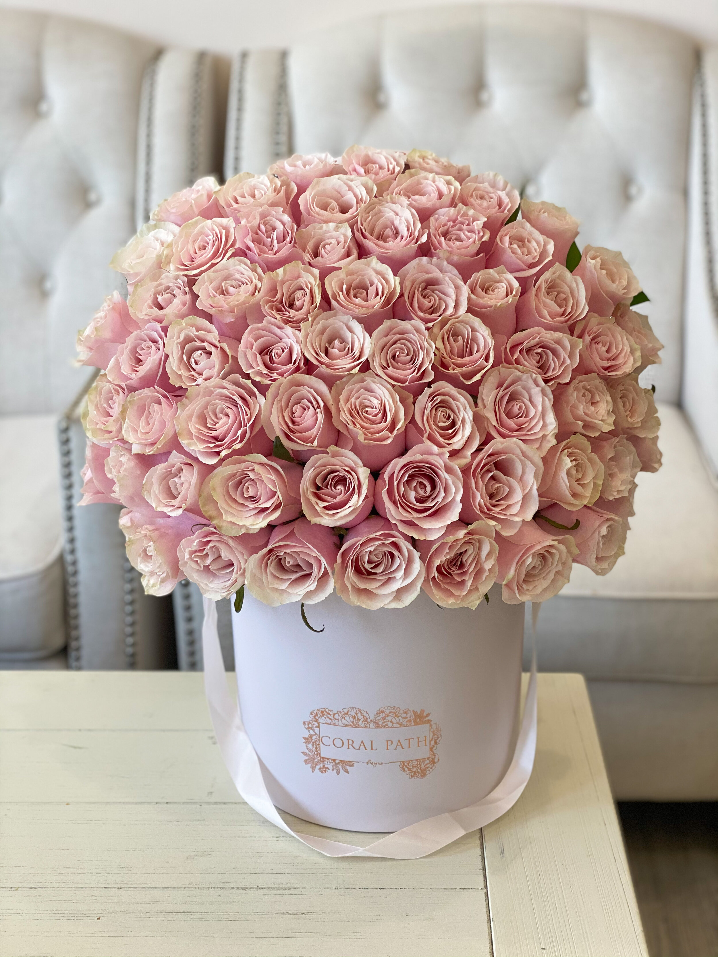 Pink Mondial Roses | Light Pink Roses | Rose Bouquet | Rose Box | Flower  Delivery — Coral Path Designs