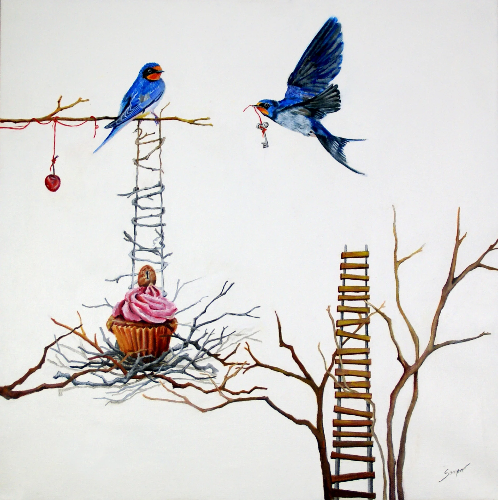  MOVING IN  oil and acrylic on canvas  20 in. x 20 in. 
