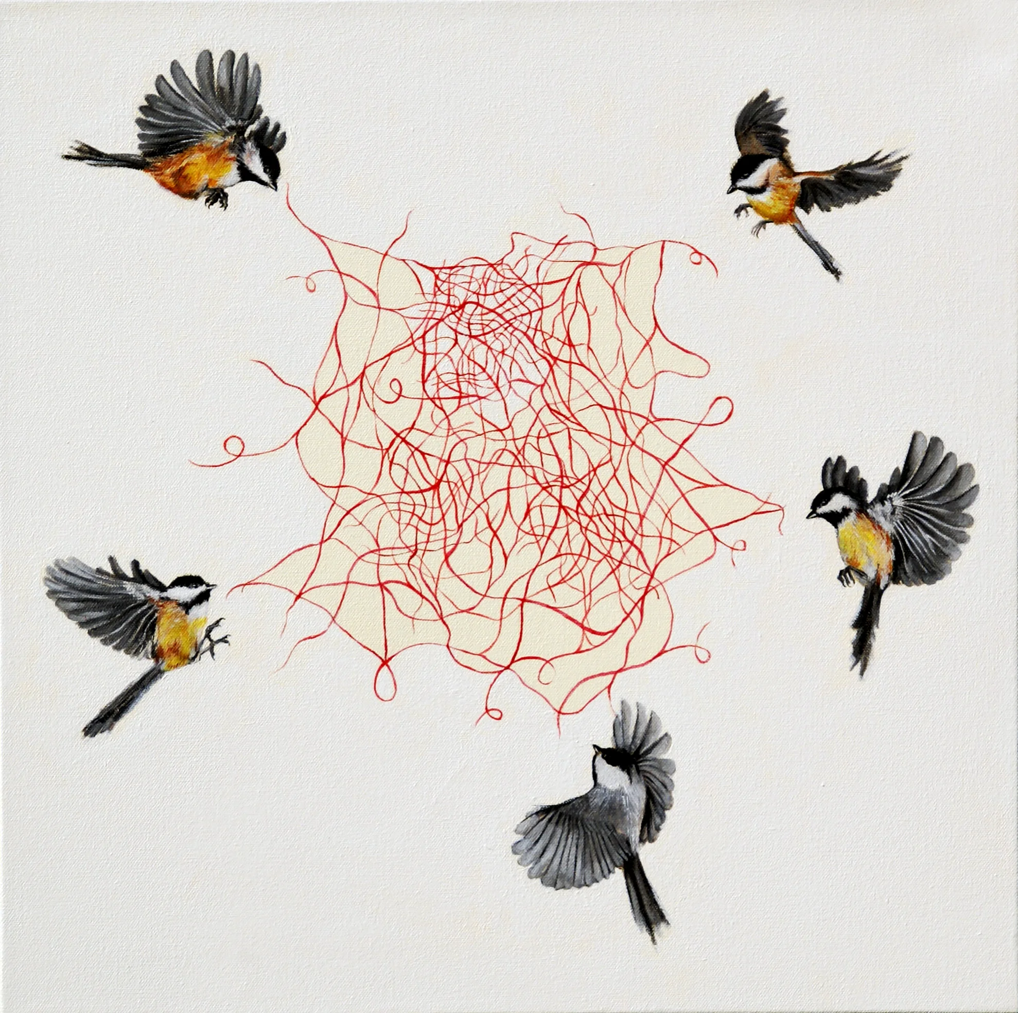  DEGREES OF FREEDOM  oil and acrylic on canvas  20 in. x 20 in. 