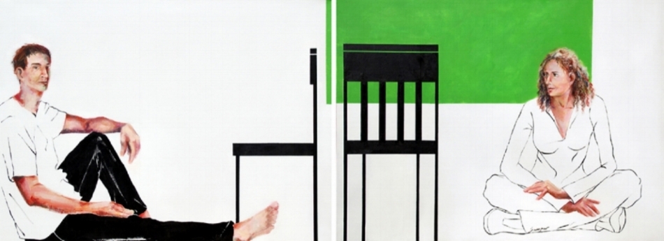 WE CAN STILL BE FRIENDS... (dyptic)  Acrylic on canvas  30 in. x 40 in. ( each panel)  2010  $3,000 