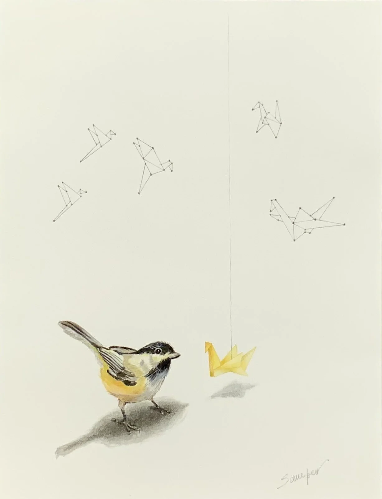  CONSTELLATIONS #7  Oil, graphite and color pencil on paper  20x16in (framed)  