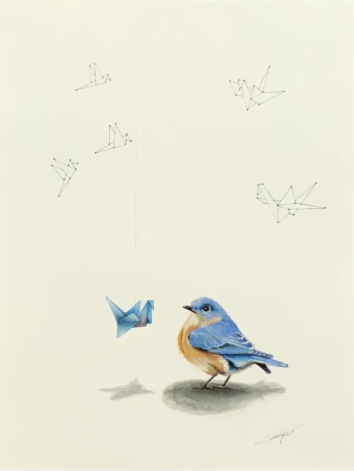  CONSTELLATIONS #8  Oil, graphite and color pencil on paper  20x16 (framed) 