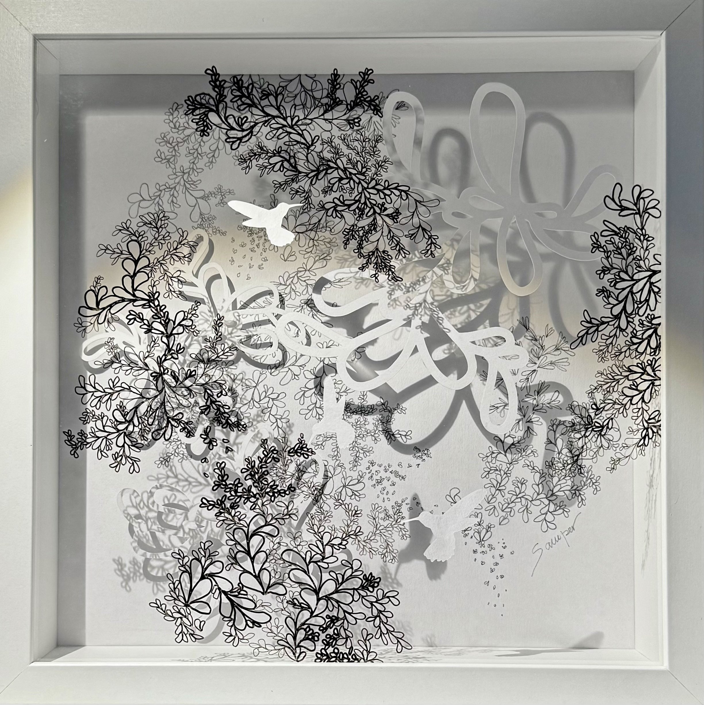  Work on mylar, paper-cut and ink 