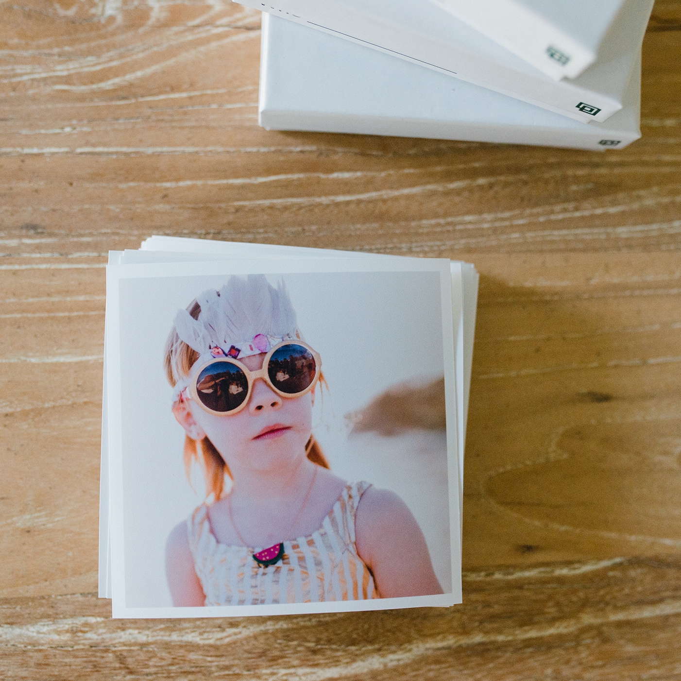  Tap or swipe in 30 of your favorite photos into your mobile box. At the end of each month, your mobile box closes and by the 15th, beautiful 4x4 photographic prints arrive at your door in a white keepsake storybox™ 