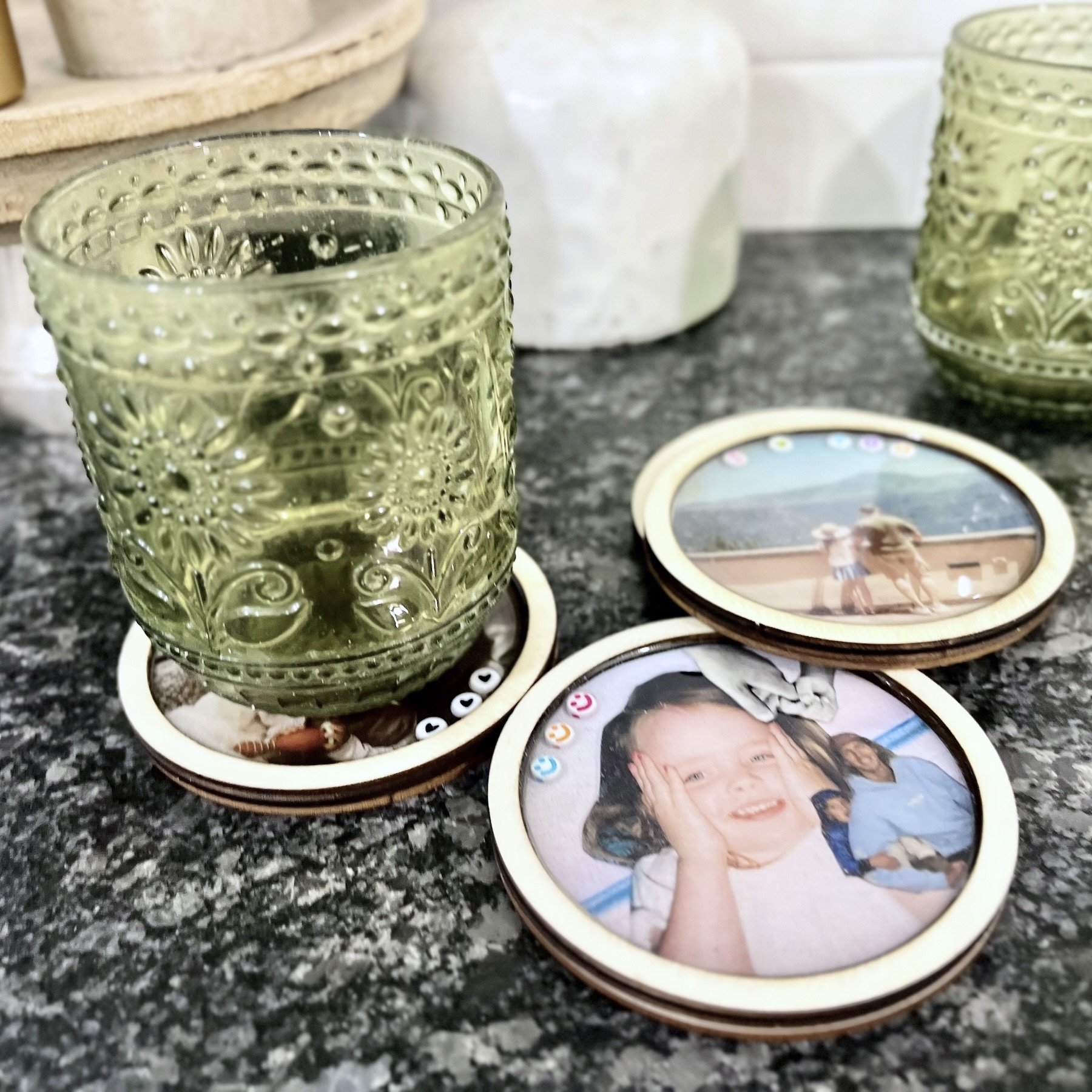 DIY Fathers Day Photo Coasters With Mod Podge Resin