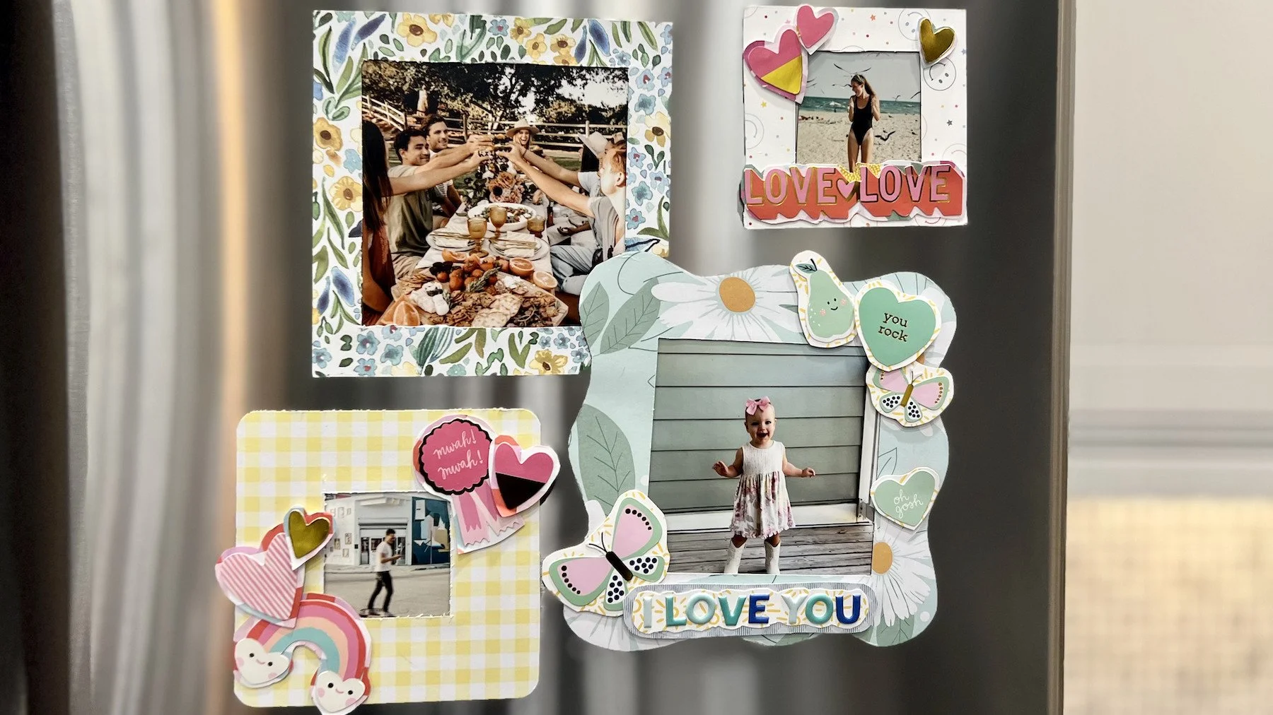 DIY Magnetic Photo Frames for the Fridge