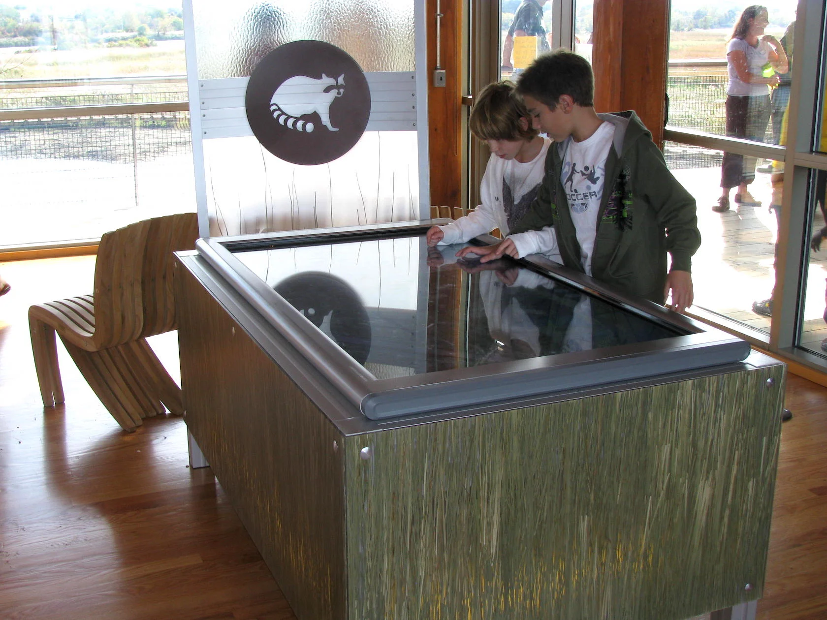 An interactive water education table at the Russell W. Peterson Urban Wildlife Refuge in Wilmington DE. An early collaboration with Interpret Green.