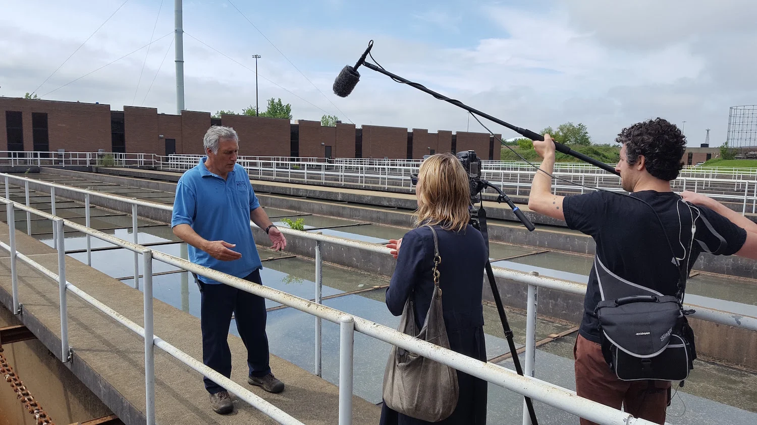 Conducting interviews with Urban Video Productions at the Philadelphia Water Treatment Facility.