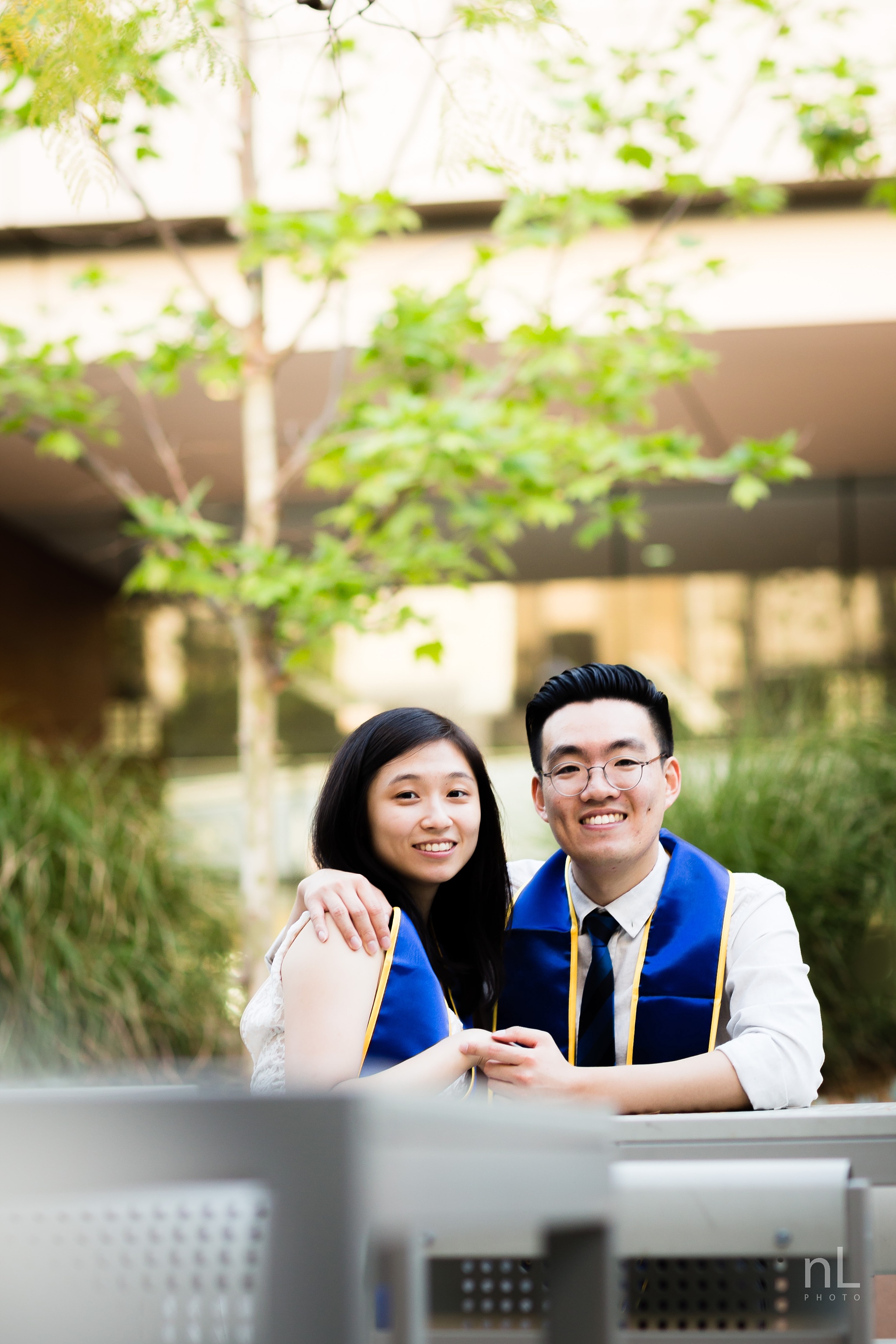 los angeles ucla senior graduation portrait cute couple smiling and in love