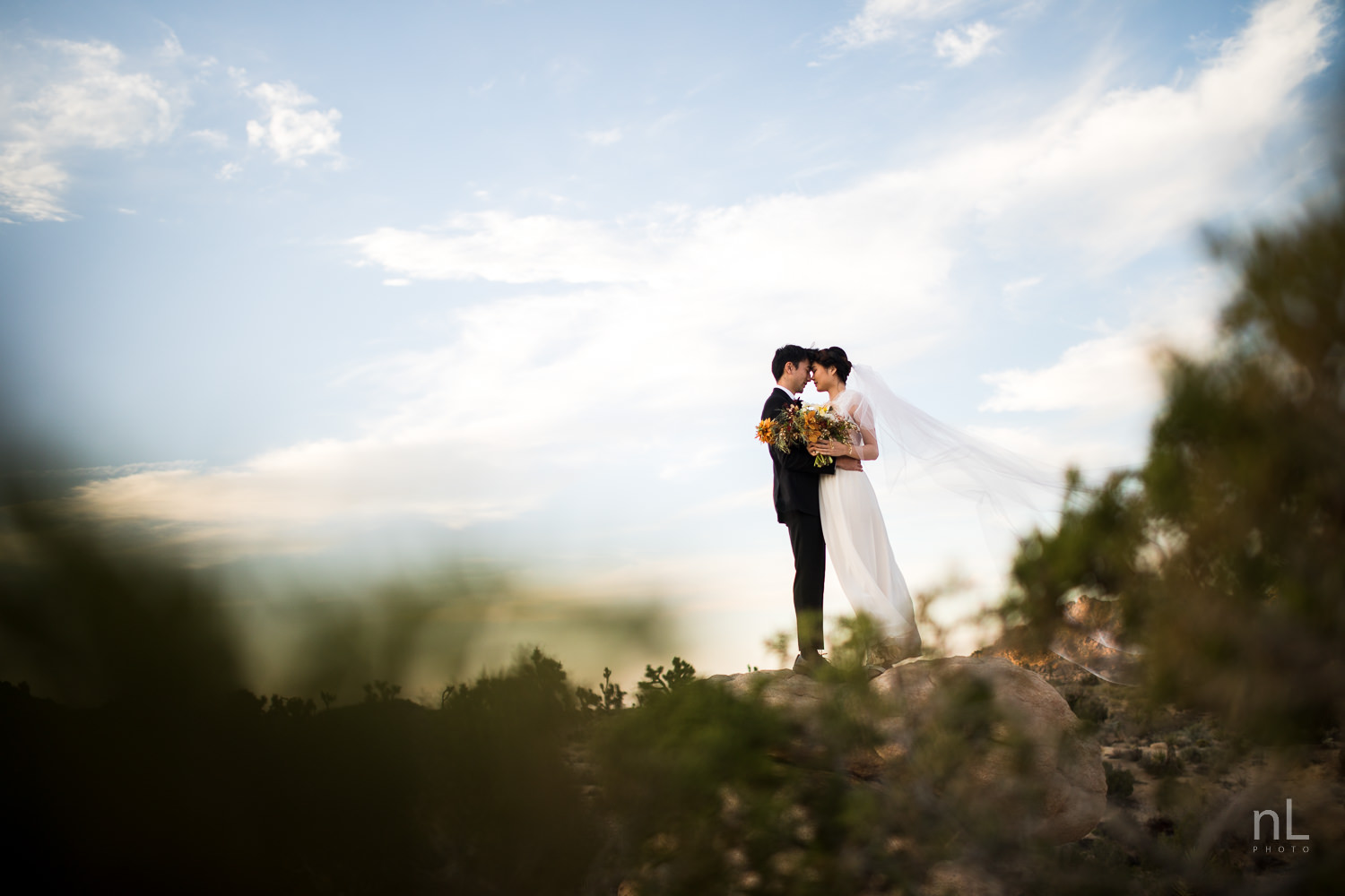 joshua-tree-engagement-wedding-elopement-photography-stylized-photoshoot-epic-environmental-portrait-bride-and-groom-veil-flowing-wind