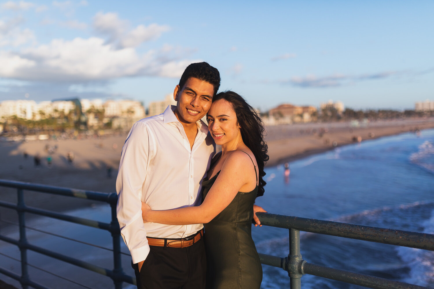 Santa Monica Pier Engagement Session - Los Angeles Wedding Engagement Portrait Photography by Nick Lie 