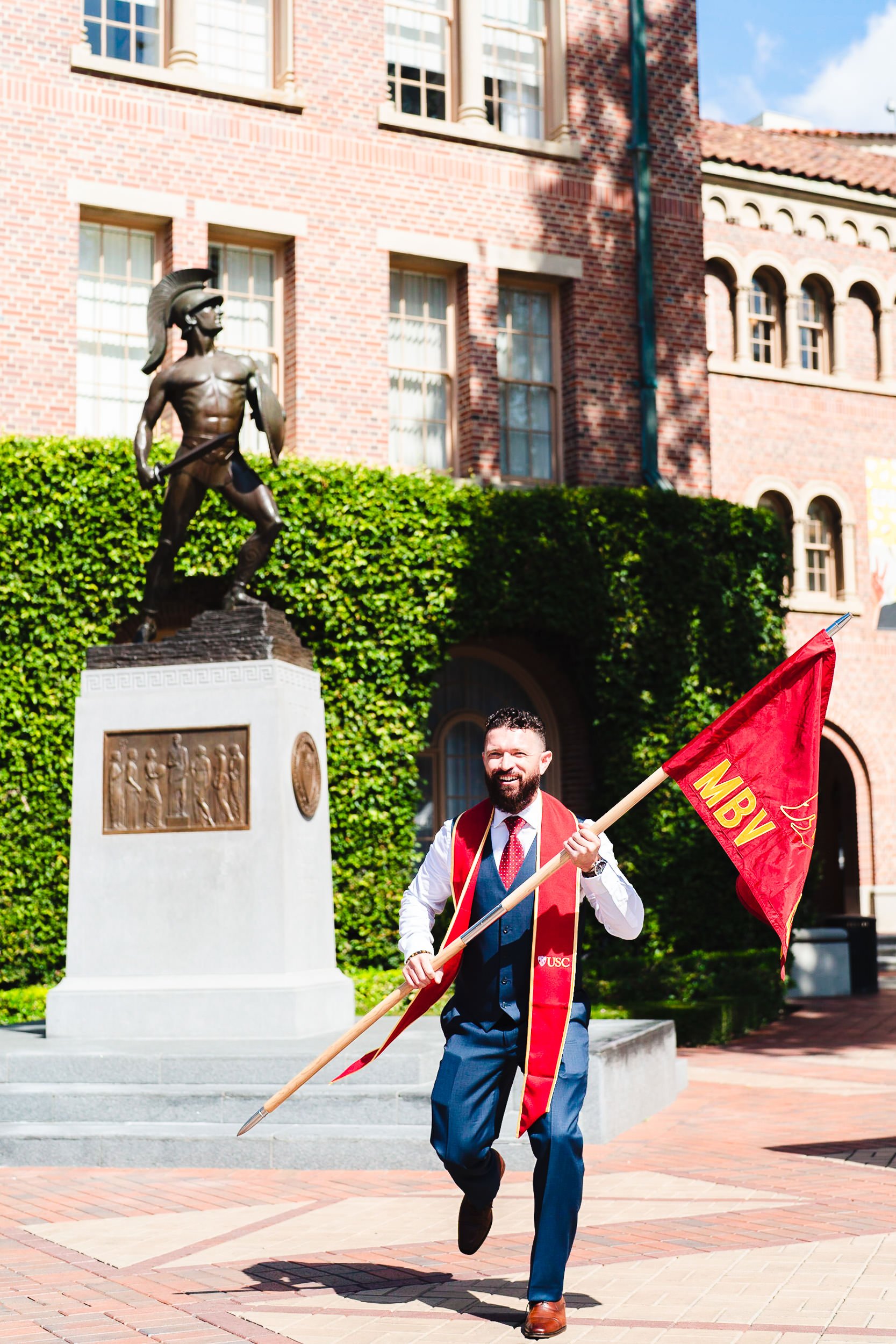 Cool USC Graduation Portraits at Tommy Trojan