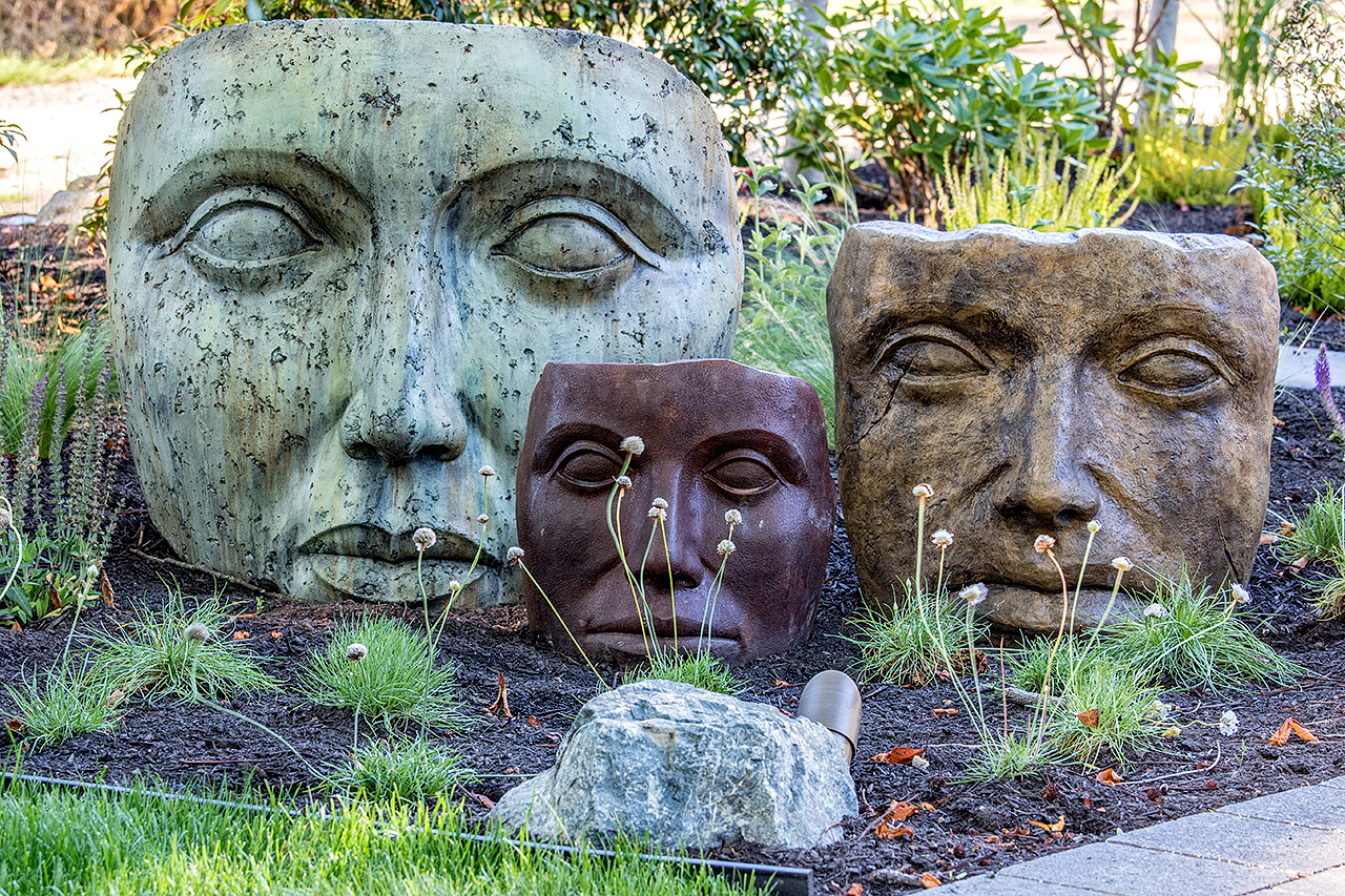 Faces of Mother Nature-statues-water garden-MustangLandscape-Victoria-BC-garden-daylight.jpg
