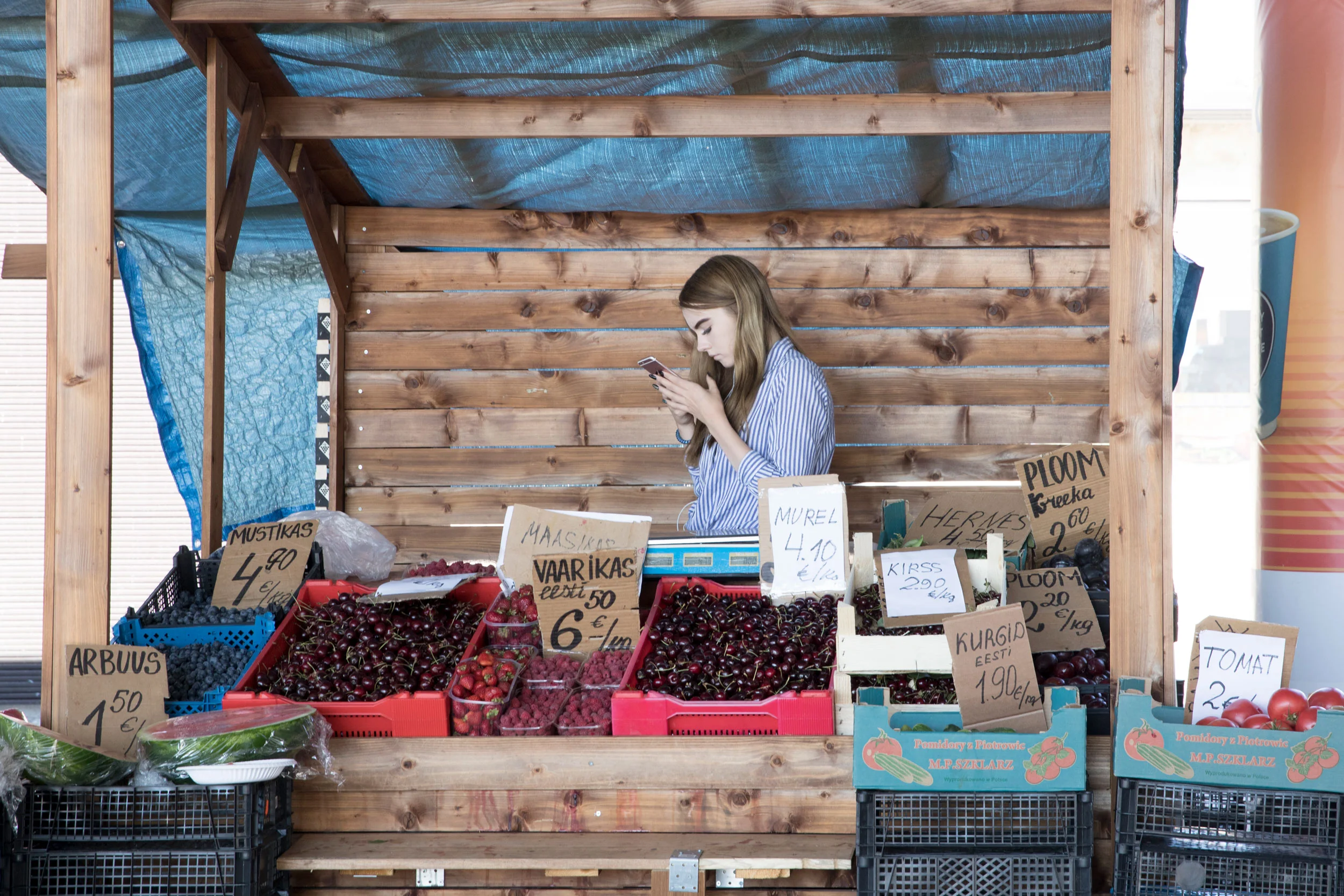 Fruit Sales , Tallinn Estonia 2018. ©Lyndal Irons