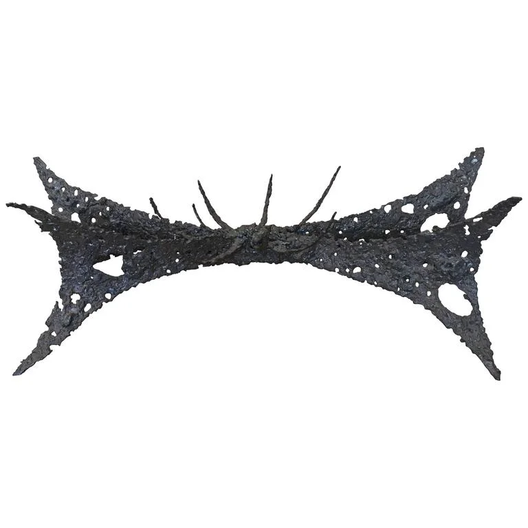 Sculptural Brutalist Torch Cut Coffee Table Base