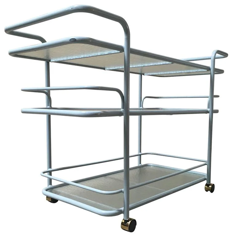 Brown Jordon Mid-Century Bar Cart with Pebble Glass