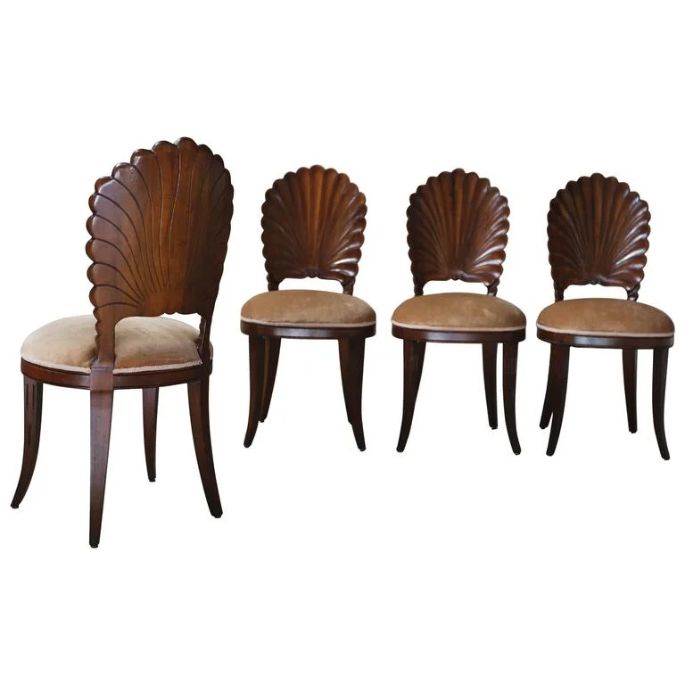 Set of Four Venetian Grotto Chairs