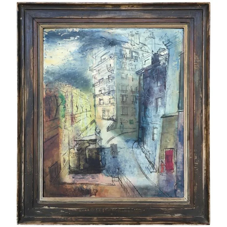 Modernist Parisian Street Scene Painting