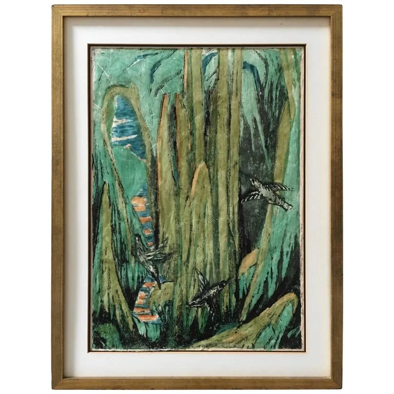 Svallaug Svalastoga Wood Block Print, 1964