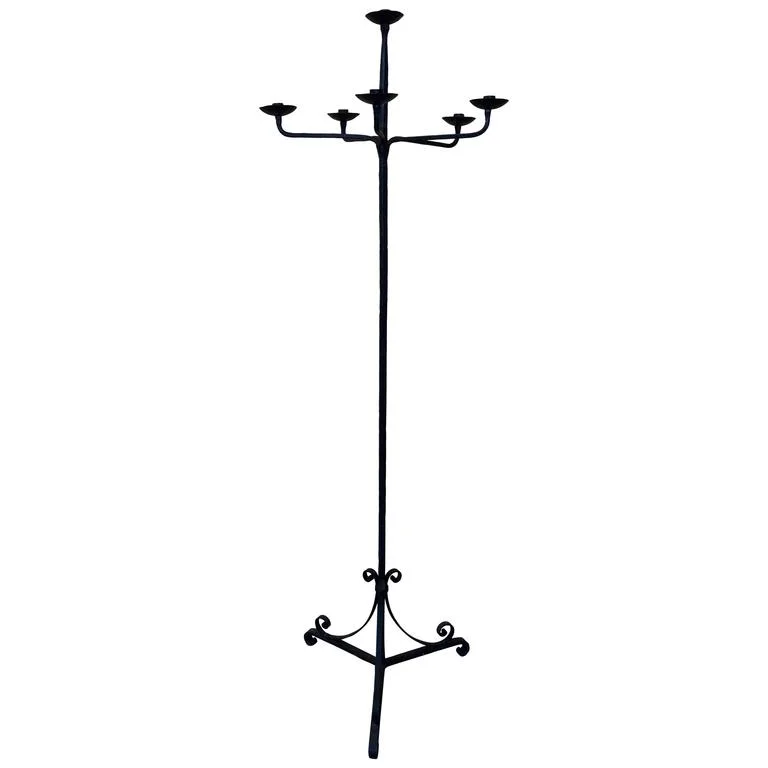 Hand-Forged Iron Candelabra