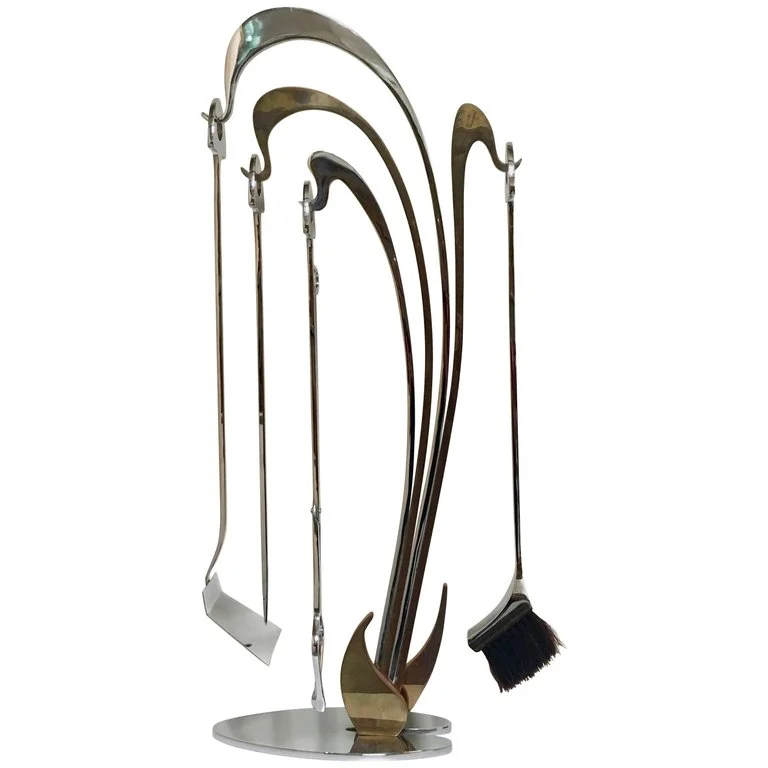 Jacques Charles Fireplace Tools Set with Stand, France