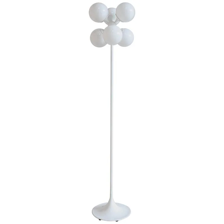 White Globe Floor Lamp by Lightolier