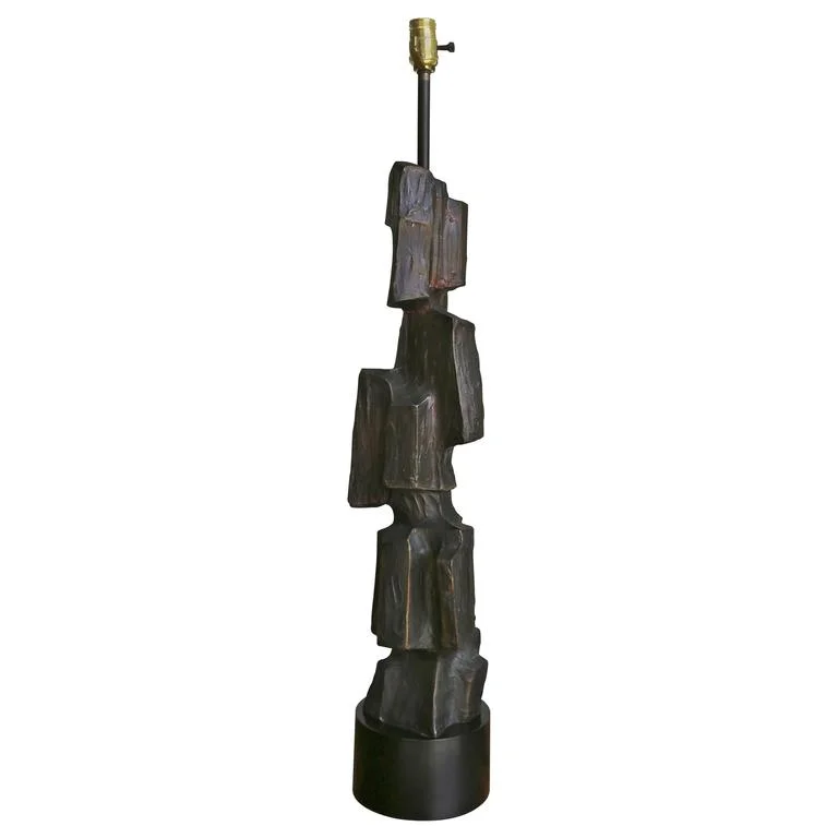 Sculptural Brutalist Table Lamp by Laurel