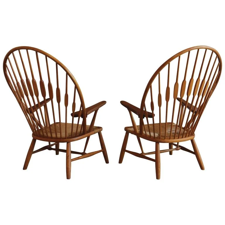 Pair of "Peacock" Chairs by Hans Wegner for Johannes Hansen
