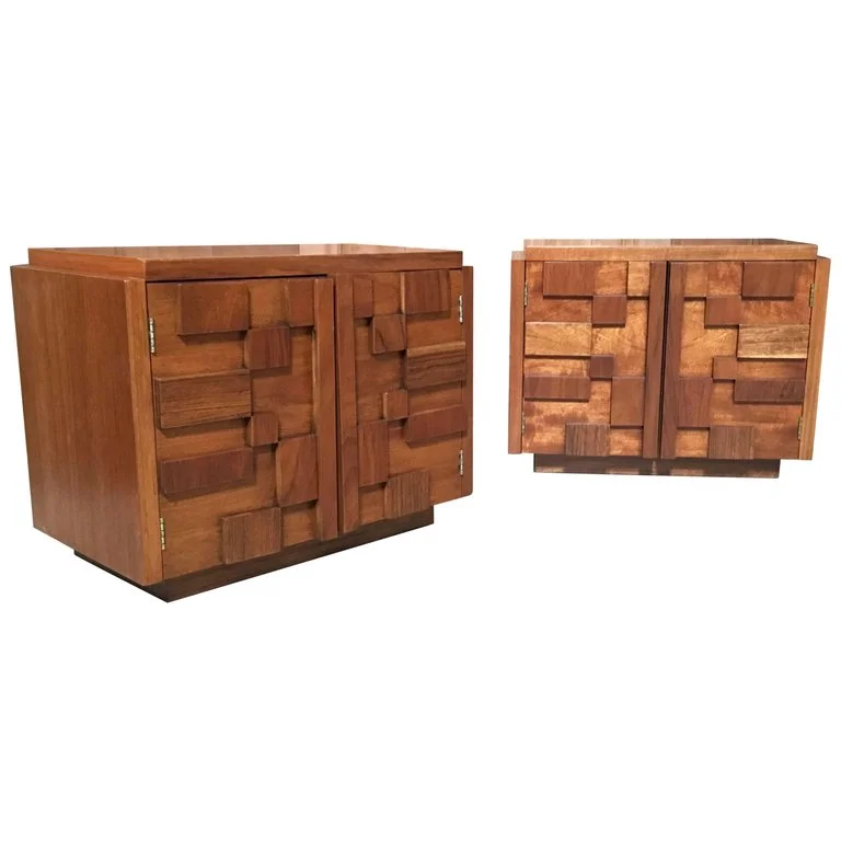 Pair of Brutalist Nightstands