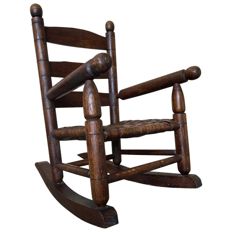 Basket Weave Country Childs Rocking Chair