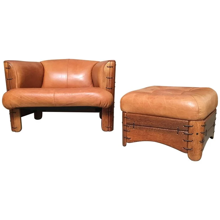 Modernist Chair and Ottoman by Pacific Green