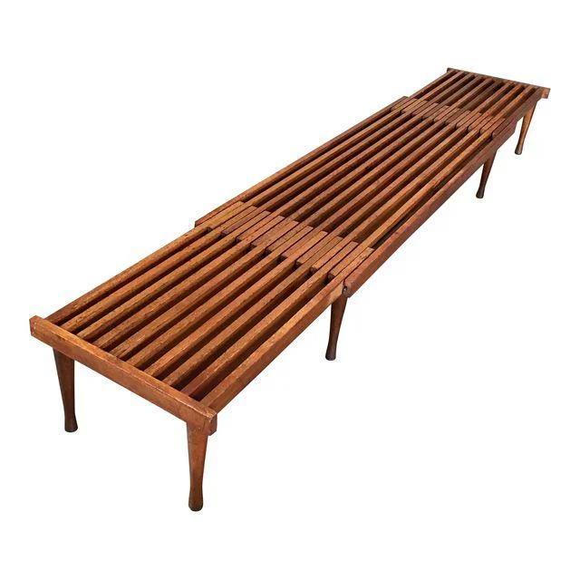 Brown-Saltman Mid-Century Modern Expandable Slat Bench