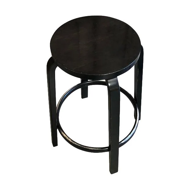 Mid-Century Modern Aalto Manufactured for Artek Wooden Bar Stool