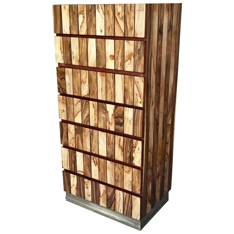 Studio Crafted Mixed Wood Highboy Dresser