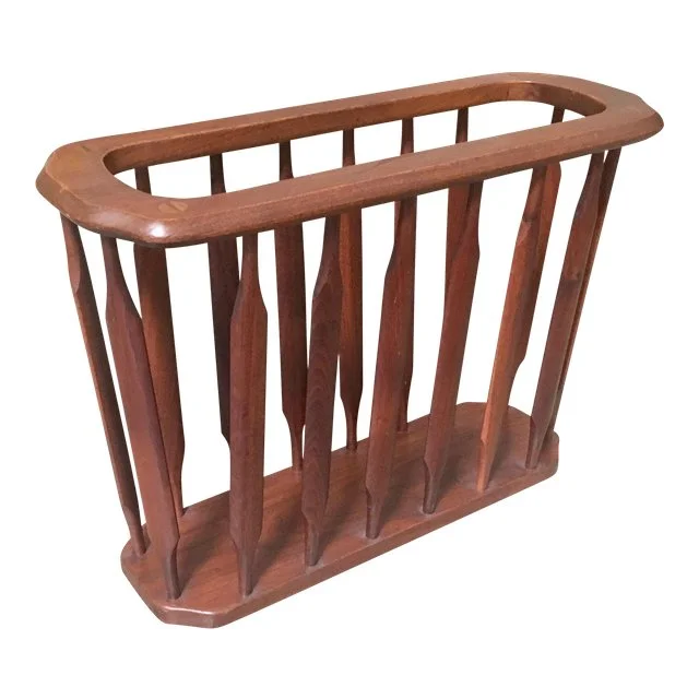 Mid-Century Modern Kipp Stewart for Drexel Walnut Magazine Rack