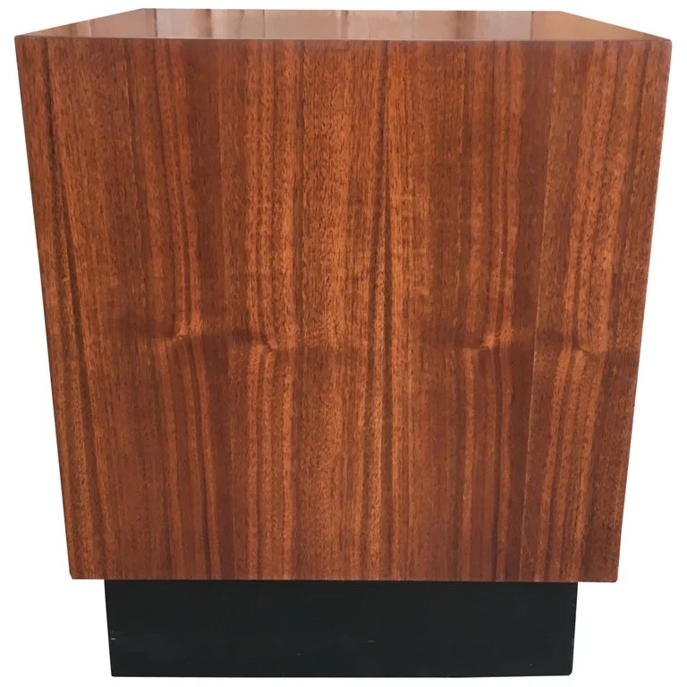 Walnut Cube with Black Plinth