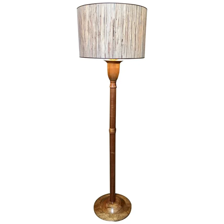 20th Century Modern Koa Wood Floor Lamp