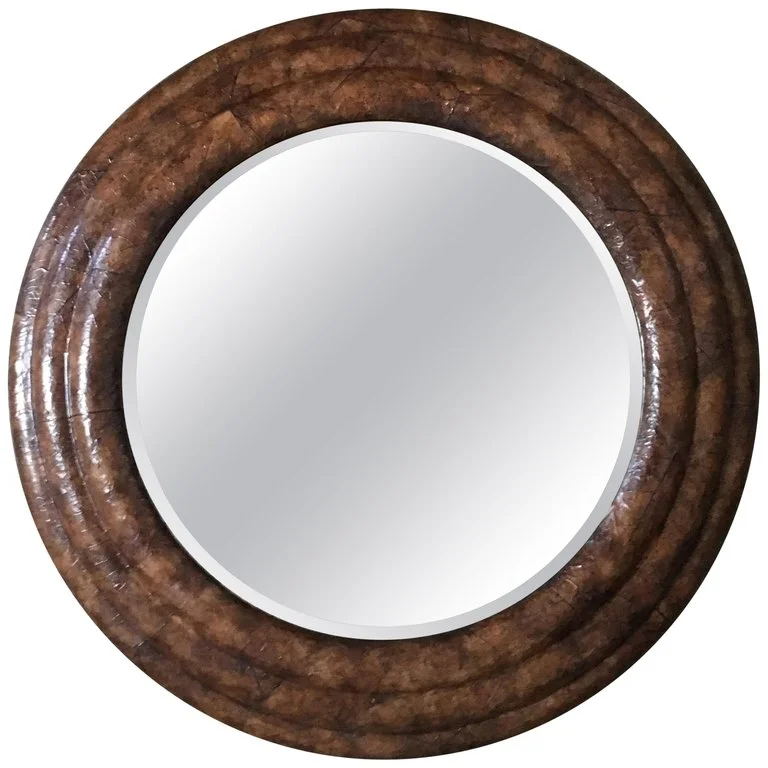Tobacco Leaf Framed mirror by Maitland-Smith