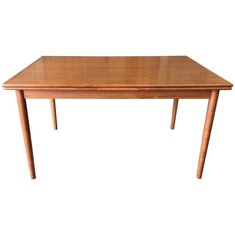 Danish Modern Teak Draw Leaf Table