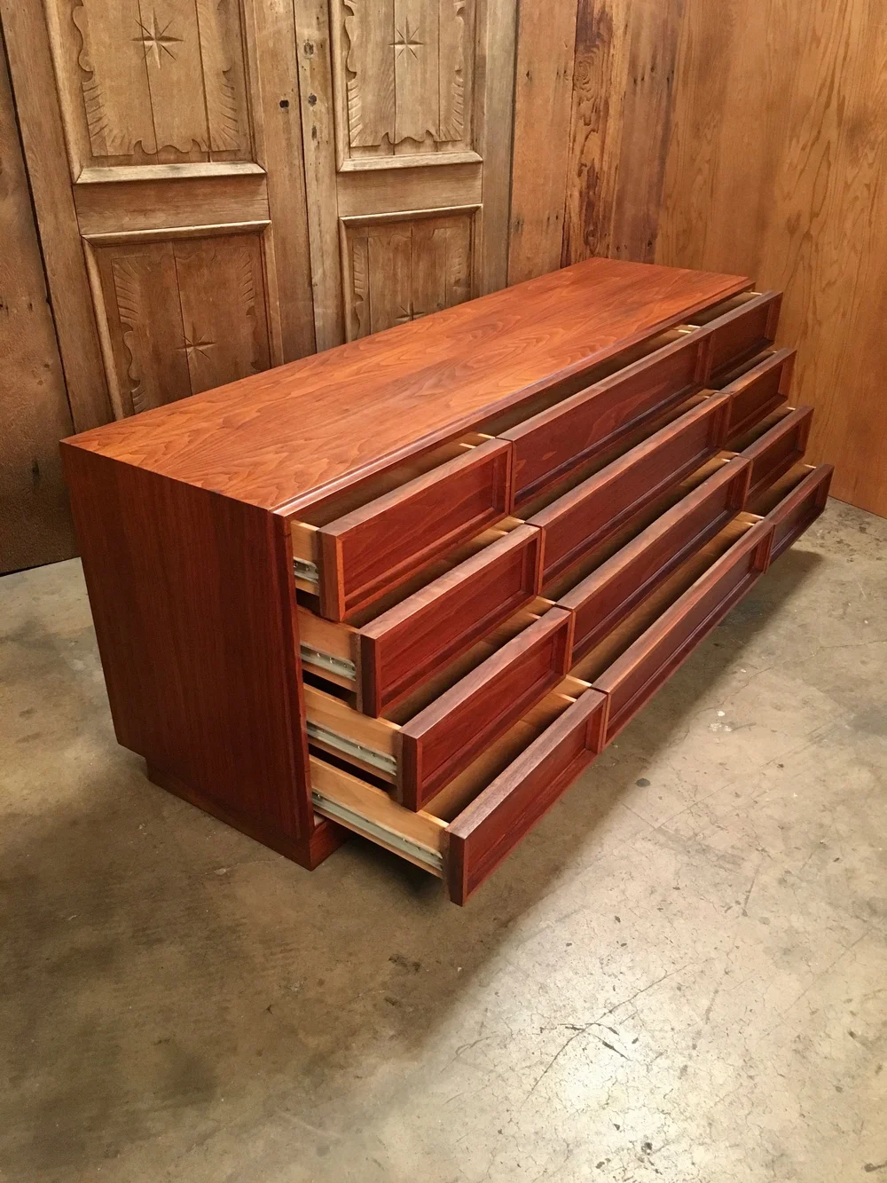John Keal for Brown Saltman Twelve-Drawer Dresser  Kubisak Modern Design
