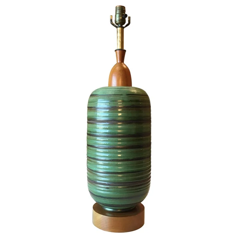 Midcentury Glazed Ceramic Table Lamp