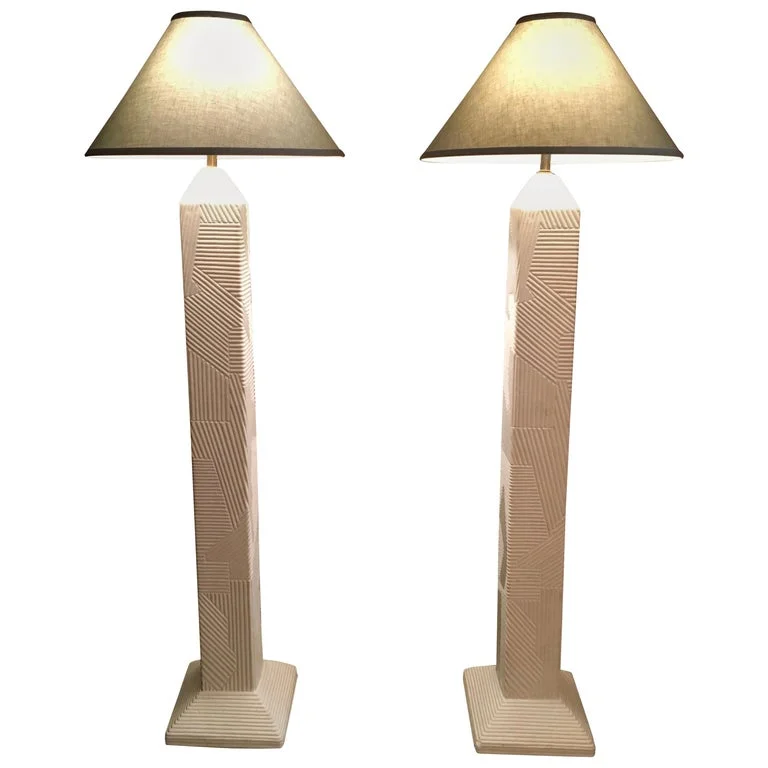 Geometric Abstract Pair of Floor Lamps