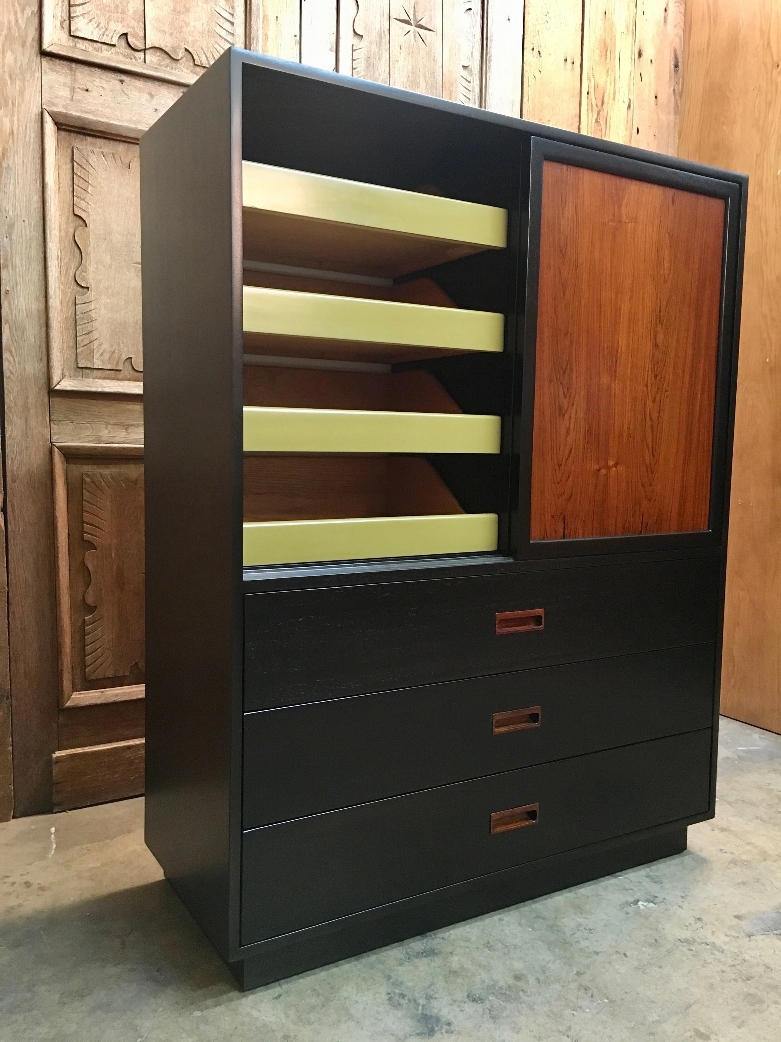 Harvey Probber Rosewood and Ebonized Mahogany Chest — Kubisak Modern Design