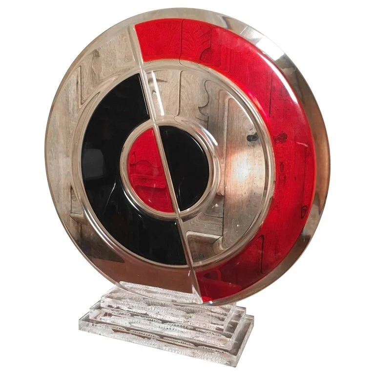 Bullseye Lucite Sculpture by Shlomi Haziza