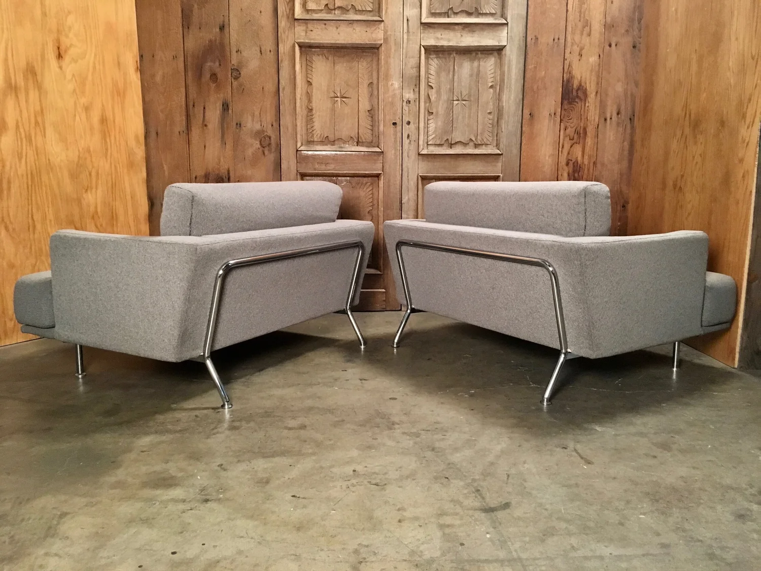 Cassina “253 Nest” Chairs in Grey Wool by Piero Lissoni — Kubisak 