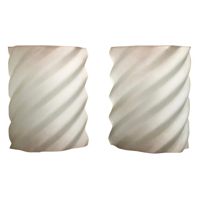 Wavy Glass Wall Sconces by Ron Rezek a Pair