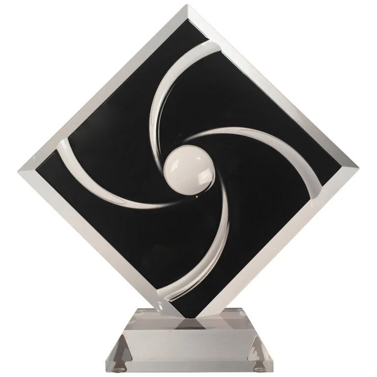 Black Diamond Lucite Sculpture by Shlomi Haziza