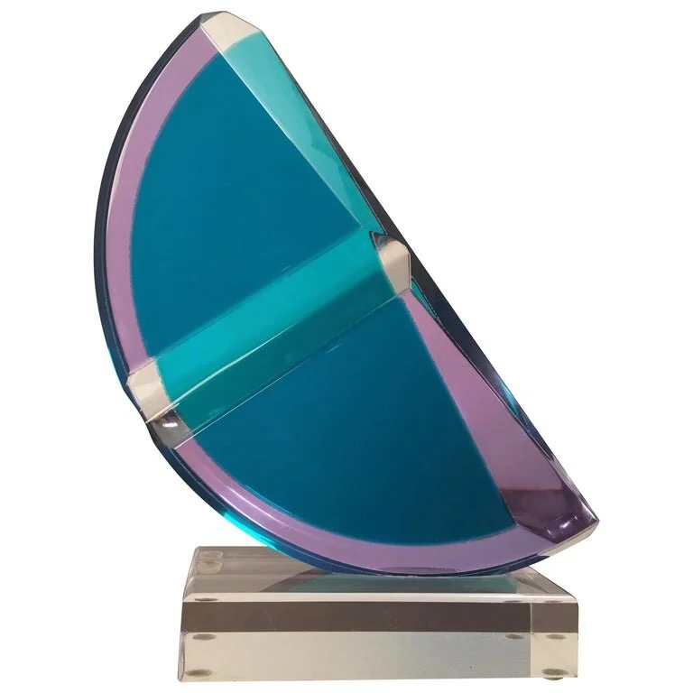 Half Slice Lucite Sculpture by Shlomi Haziza