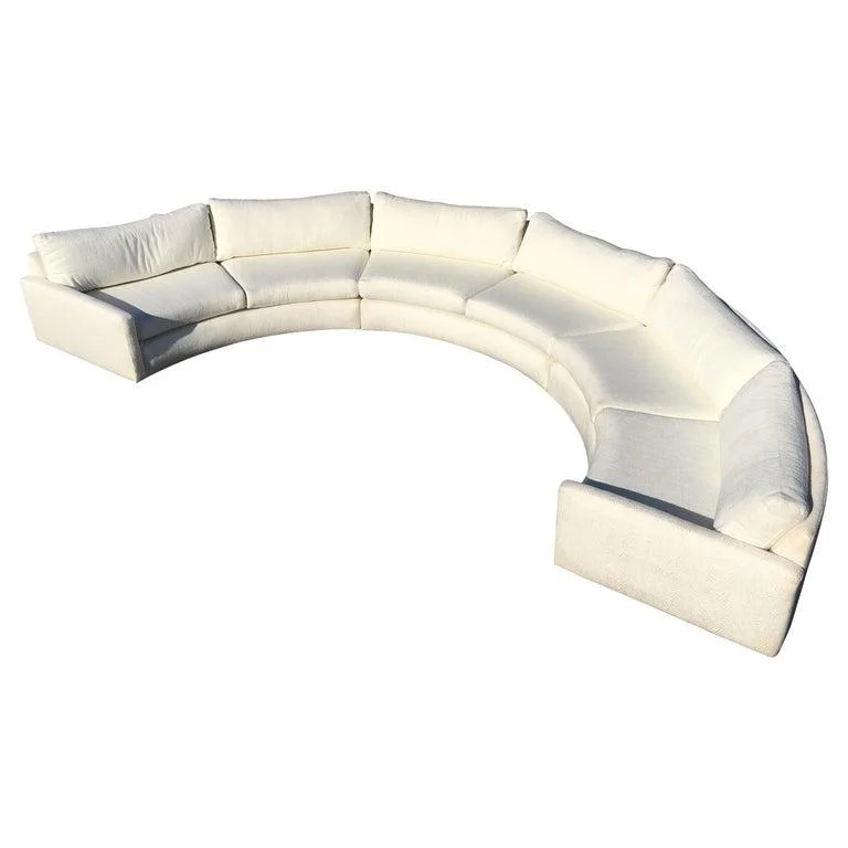 Milo Baughman Semi Circular Three-Piece Sofa